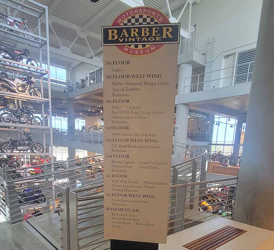 Barber motorsports museum sign